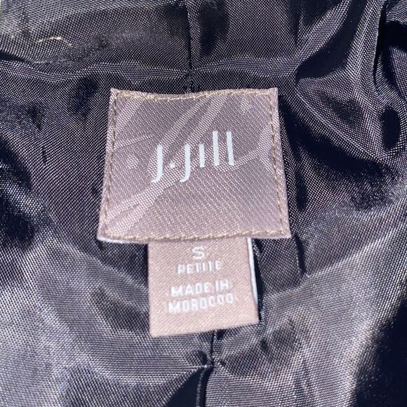 J Jill Wm’s Sz Small Black White Tweed Lined 2 Button Blazer Jacket - Picture 4 of 5